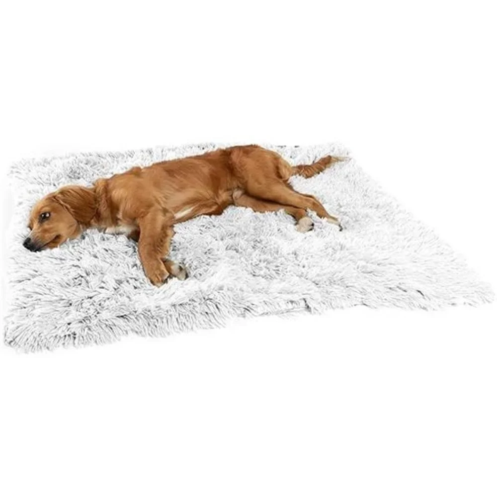Calming Shag Fur Pet Throw Blanket, Frost, 30